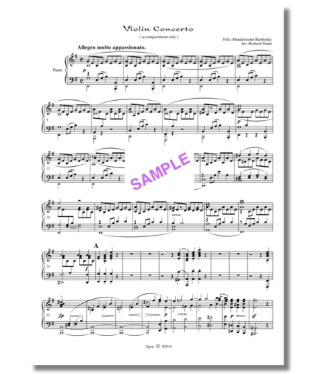 Violin and piano, Violin Concerto arranged, Mendelssohn violin piano, new accompaniment, Simm Mendelssohn