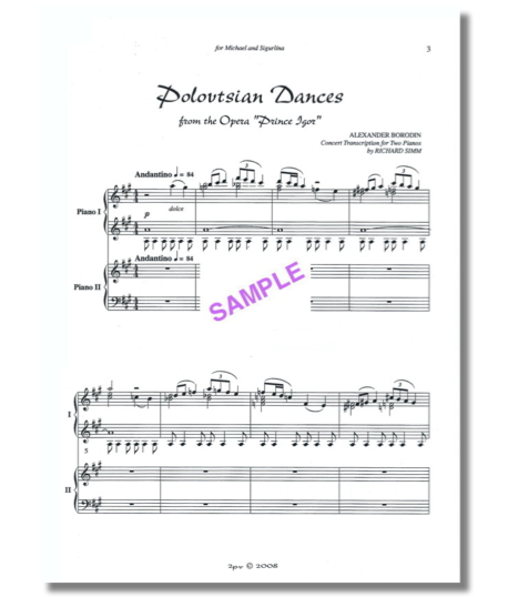Two pianos, Polovtsian arranged, Bach 2 pianos, piano duo, Simm 2 pianos, Borodin Dances