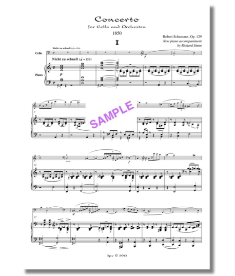 Cello and piano, Cello Concerto arranged, Schumann cello piano, new accompaniment, Simm Schumann